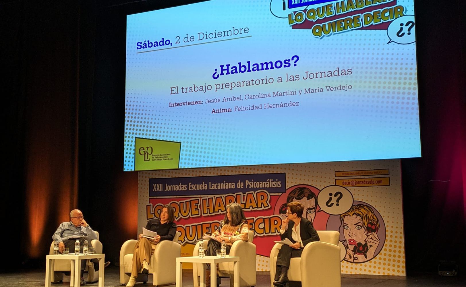[3] Intervención durante las XXII Jornadas de la Escuela Lacaniana de Psicoanálisis “Lo que hablar quiere decir”. Madrid, 2023 https://decir.jornadaselp.com/